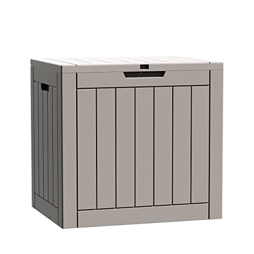 Realife 30 Gallon Outdoor Storage Box for Patio and Garden Essentials, Taupe
