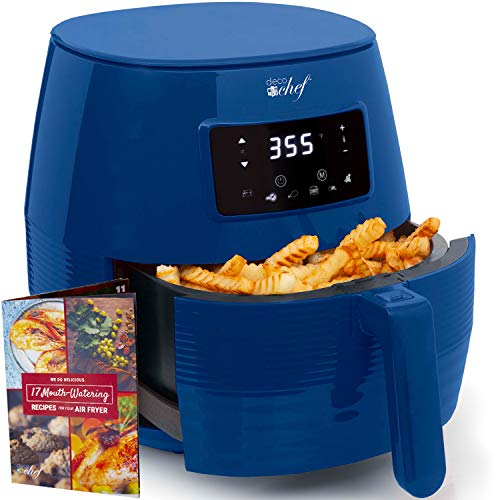 Deco Chef 5.8QT Digital Electric Air Fryer with Accessories (Blue)
