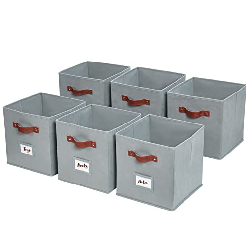 DECOMOMO Fabric Storage Cubes | Label Holder Organizer Bins