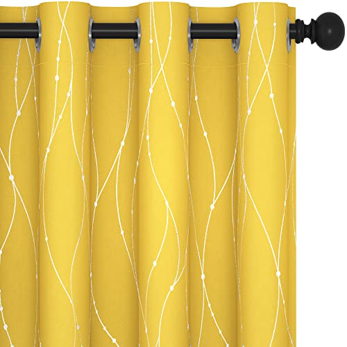 Deconovo Yellow Blackout Curtains