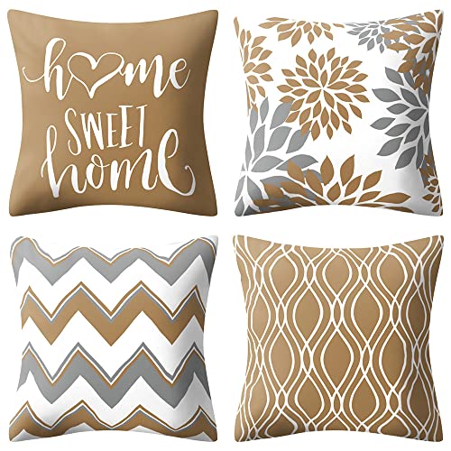 Decorative Geometric Throw Pillow Covers - Set of 4