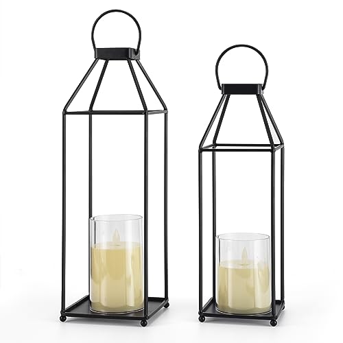 Decorative Outdoor Lanterns with LED Candle Lights
