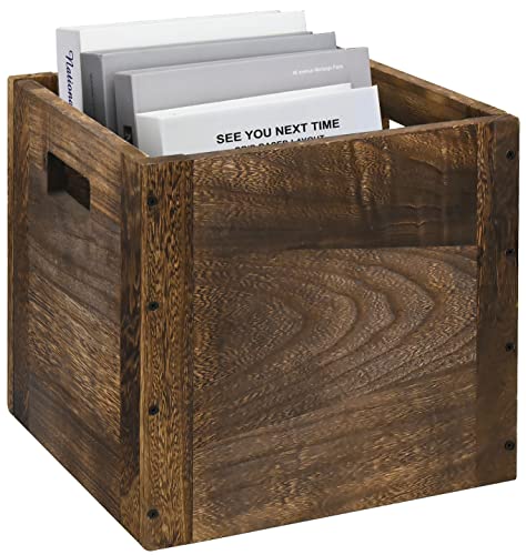 Decorative Storage Cube Boxes - Rustic Brown Large Baskets