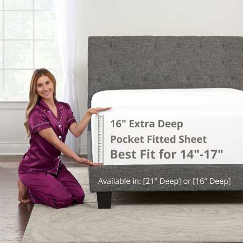 Deep Pocket Full Fitted Sheet - Bright White
