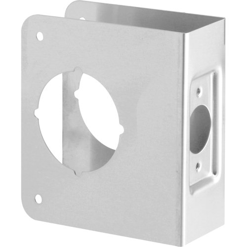 Defender Security U 9553 1-3/4 In. x 4-1/2 In. Stainless Steel Lock and Door Reinforcer, 2-1/8 In. Single Bore, 2-3/8 In. Backset (Single Pack)