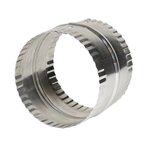 Deflecto 4” Duct Connector, Aluminum with Bead and Crimp