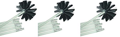 Deflecto Dryer Duct Cleaning Kit, Extendable 12ft, Synthetic Brush, Pack of 3