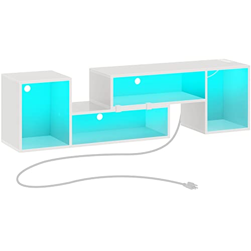 Deformable TV Stand with LED Strip & Power Outlets