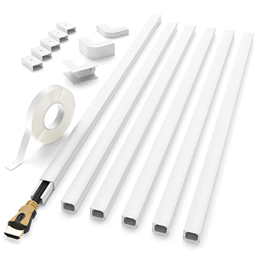 Wire Covers for 2 Cords, 68in Wire Hider On Wall Mounted, White Cord Cover  Kit, Cable Cover Paintable, Cable Concealer for Extension Cord, Ethernet