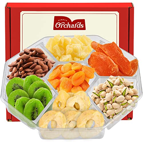 Delicious Nuts Gift Basket with Fresh Dried Fruits