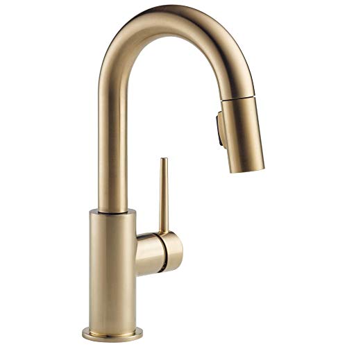 Trinsic Gold Single Hole Bar Sink Faucet with Pull Down Sprayer by Delta