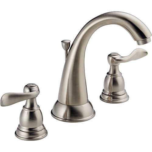Delta Faucet Windemere Widespread Bathroom Faucet, Brushed Nickel Bathroom Sink Faucet