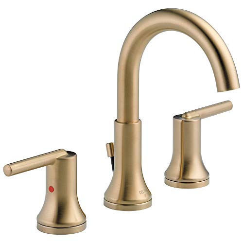 Delta Trinsic Widespread Bathroom Faucet 3 Hole, Champagne Bronze