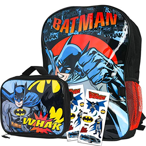 Deluxe Batman Backpack and Lunch Box Bundle Set