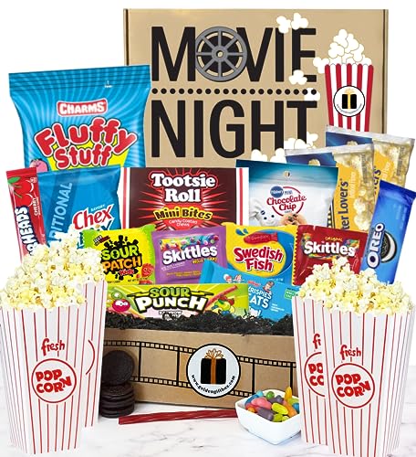 Deluxe Movie Night Gift Baskets - Perfect Popcorn Gift Set