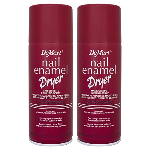 DeMert Nail Enamel Dryer Manicurist's Finishing Spray - (2-Pack) 7.5 fl oz Spray Can - Fast Drying - by Demert Brands, maker of Not Your Mother's