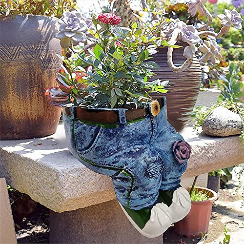 Denim Pants Resin Flower Pot