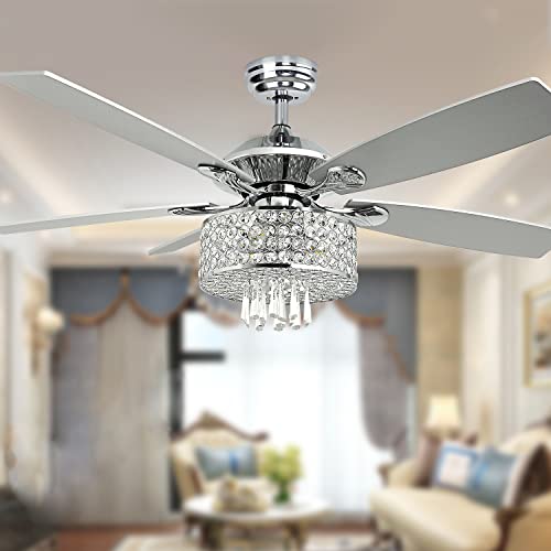 Depuley Crystal Ceiling Fan with Lights
