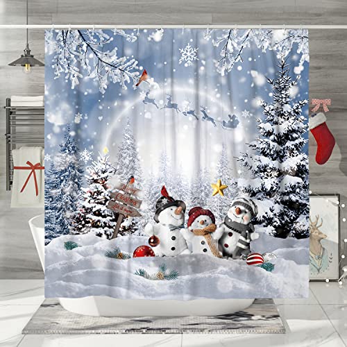 DESIHOM Christmas Shower Curtain Set