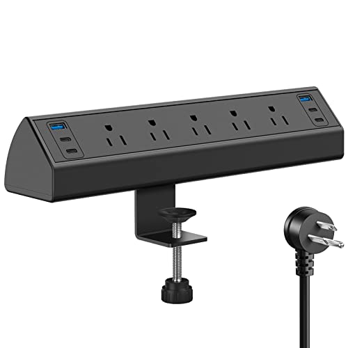 Jgstkcity Desk Edge Mount Power Strip with Fast Charging Action