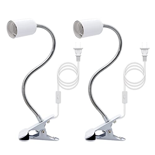 Flexible Gooseneck Desk Lamps 2-Pack with Clamp and 87in Cord