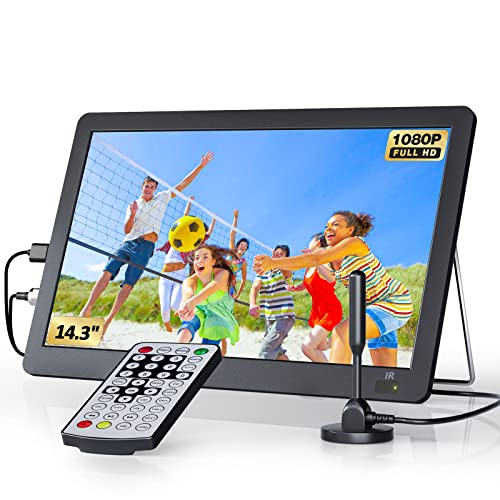 Yoidesu Portable TV with Antenna,5 Inch 1920 x 1280 Mini TV Portable with  1500mAh Rechargeable Battery,Small Car TV for Kids,Kitchen,Traveling,Camping