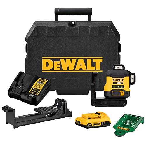 DEWALT 20V MAX Laser Level Kit, Cross Line Laser, 3x360, Green (DCLE34031D1)