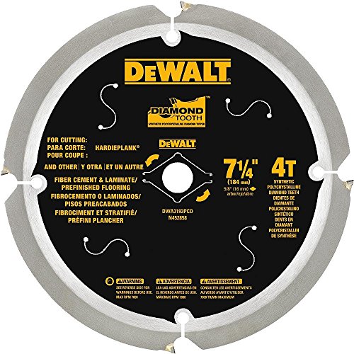 DEWALT Circular Saw Blade, 7 1/4 Inch, 4 Tooth, Cement Cutting (DWA3193PCD)