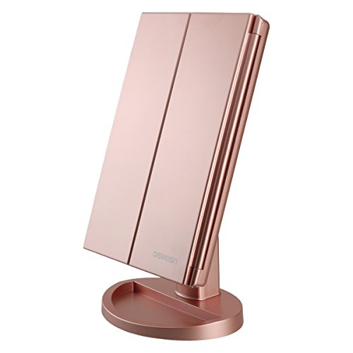 deweisn Tri-Fold Lighted Vanity Mirror with LED Lights