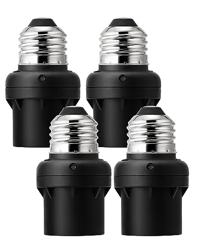 DEWENWILS Dusk to Dawn Light Bulb Sockets - 4 Pack Black