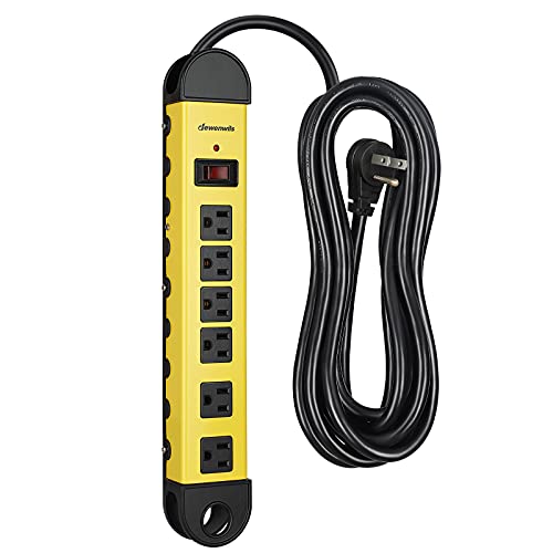 DEWENWILS Metal Power Strip with 15FT Long Cord, 6-Outlet Surge Protector