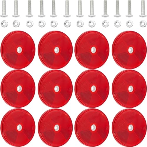 Dexspoeny Red Round Reflector with Screws