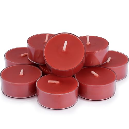 DEYBBY Apple Cinnamon Scented Tea Candles | 12 Count | 4 Hour Burn Time