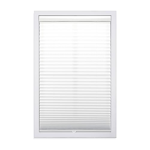 DEZ Furnishings QDWT460640 Cordless Light Filtering Pleated Shade, 46W x 64L Inches, White