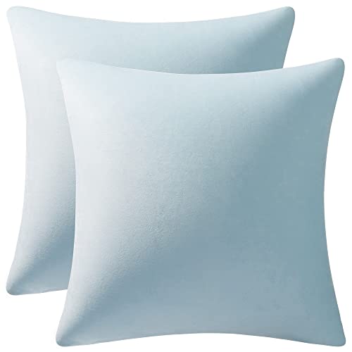 DEZENE Throw Pillow Cases 18x18 Light-Blue
