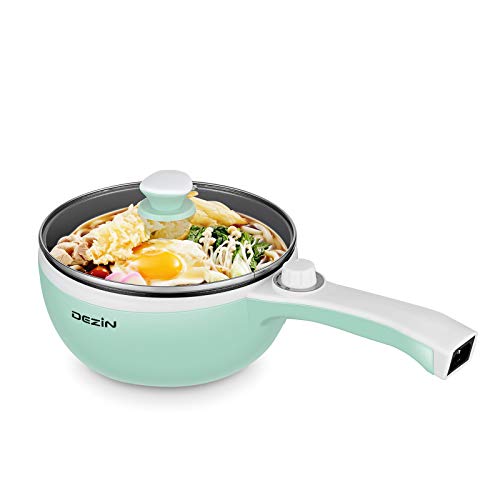 Audecook Hot Pot Electric with Steamer, 1.8L Portable Mini Travel Cooker,  Multifunctional Non-Stick Electric Skillet for Stir Fry/Stew/Steam, Perfect
