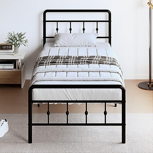DiaOutro 16 Inch Twin XL Bed Frame with Headboard and Footboard