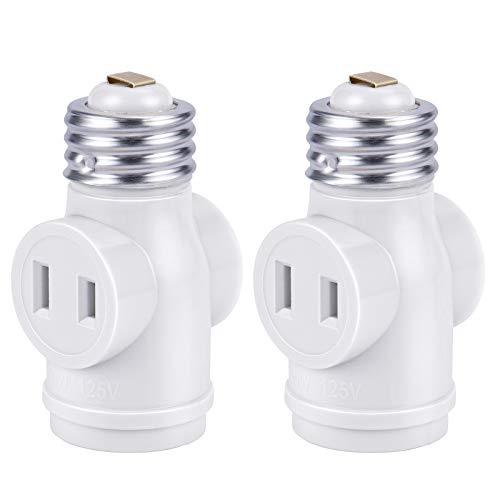 DiCUNO E26 to 2 Polarized Outlet Socket Adapter