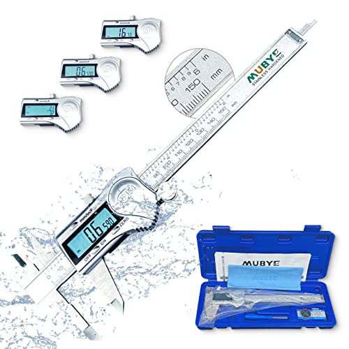 MUBYE 6 Inch Stainless Steel Electronic Vernier Calipers