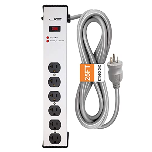 Digital Energy 6-Outlet Surge Protector Power Strip - 25-Ft Cord