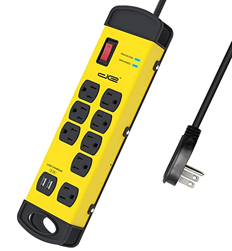 Digital Energy 8 Outlet Metal Surge Protector - Yellow