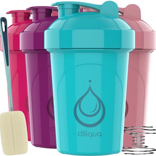diliqua 4 Pack 20 oz Shaker Bottles for Protein Mixes