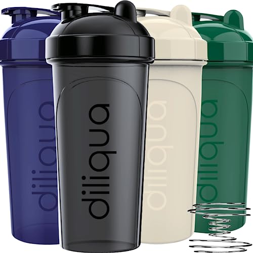 diliqua 4-Pack 28oz Protein Shaker Bottles: BPA-Free & Dishwasher Safe