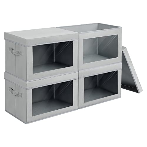 DIMJ Storage Cubes, 12 Inch Cube Storage Bins with Front Window