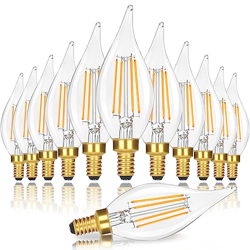 Dimmable LED Candelabra Bulbs, 12-Pack