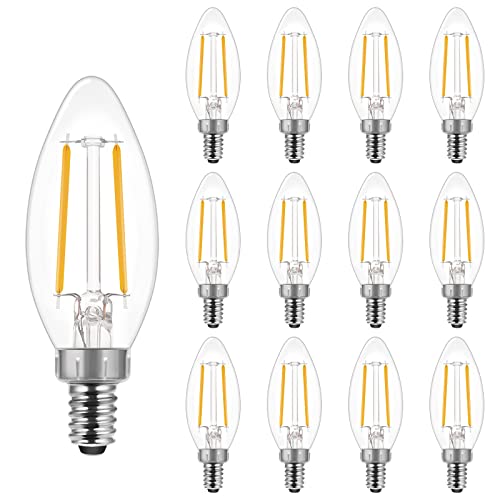 Dimmable LED Chandelier Light Bulbs, Soft White 2700K