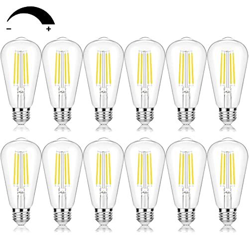 Dimmable Vintage LED Edison Bulbs 60W Equivalent - 12 Pack