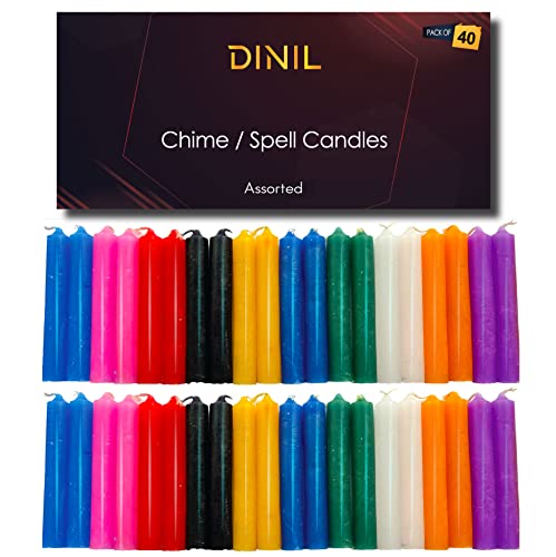 Dinil - 40 Assorted Color Spell & Chime Candles