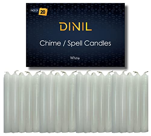 Dinil - Set of 20 White Spell & Chime Candles