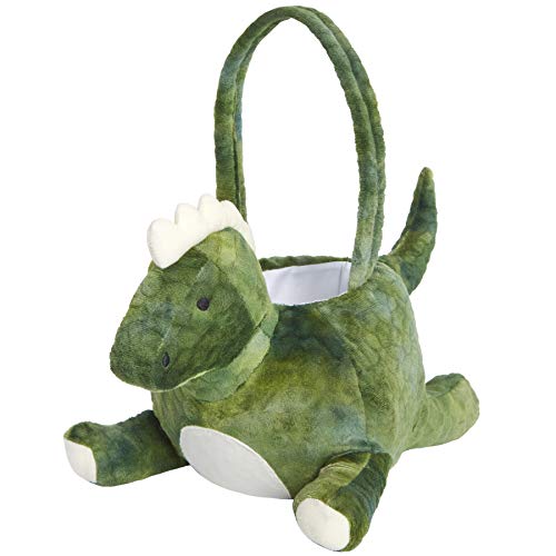 Dinosaur Easter Basket Plush Spring Egg Tote Bag